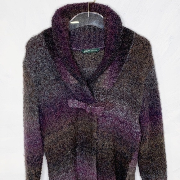 Woolrich purple gray cardigan one buckle - Picture 4 of 7